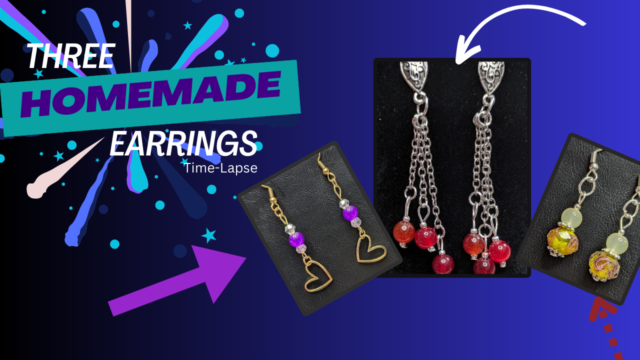 Three different sets of hand made earrings