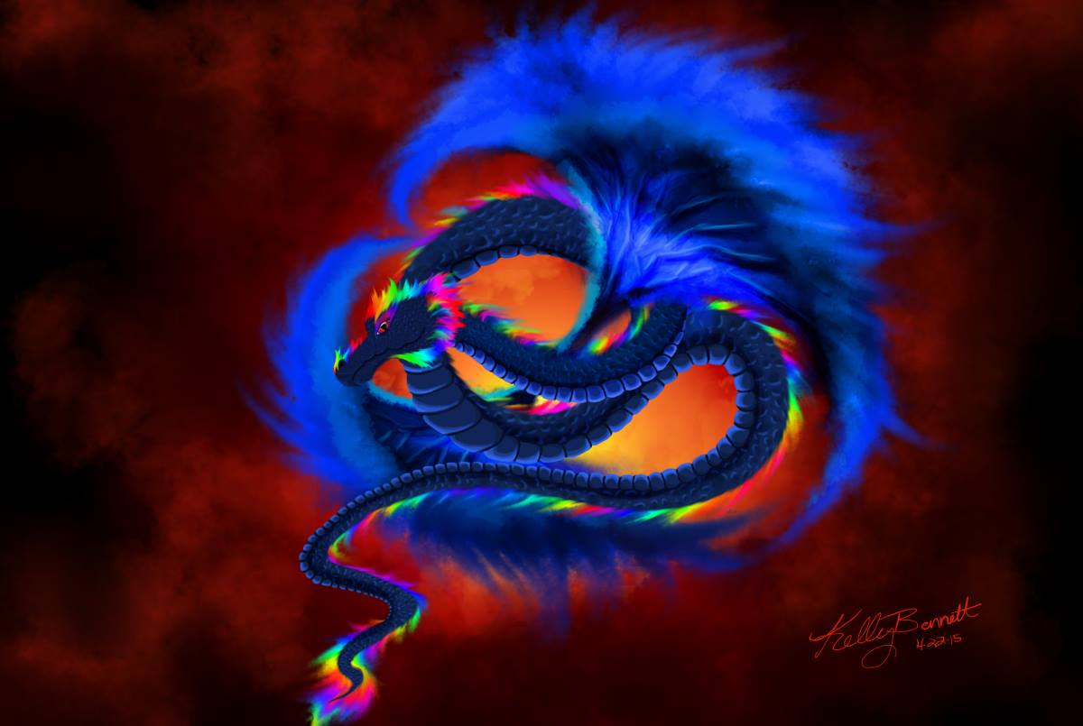 A digital painting of a dragon that I did for my dad's birthday