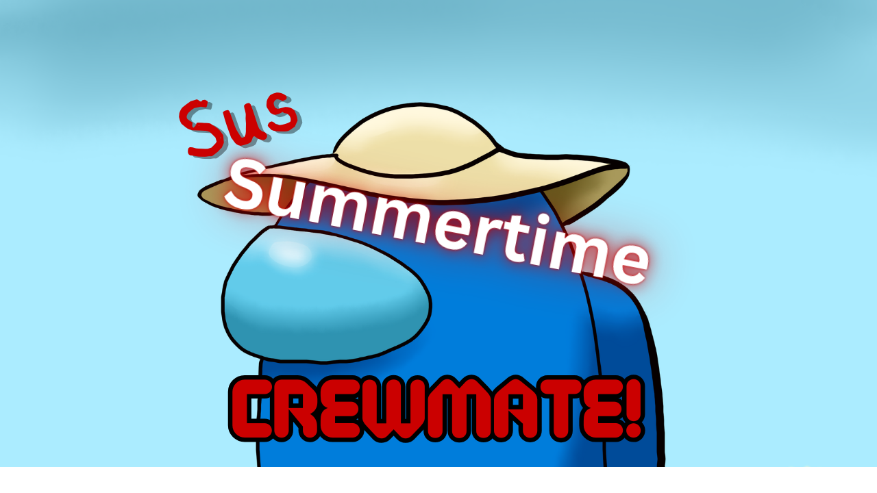 Among Us Crewmate dressed up for summer