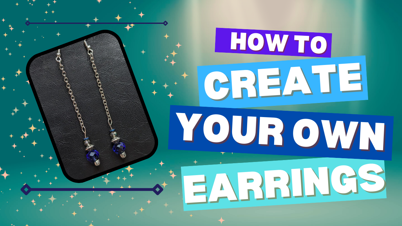 Simple hand made earrings with blue beads and silver accents